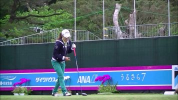 藤田光里プロの練習ラウンド
